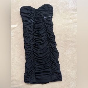 Elegant Black Ruched Dress